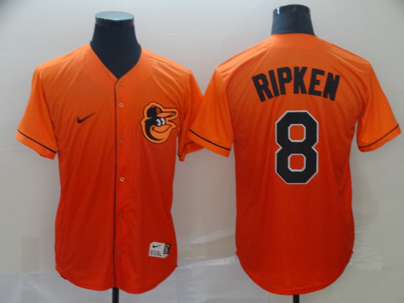 Men's Baltimore Orioles Cal Ripken Jr. #8 Orange Gradient Jersey